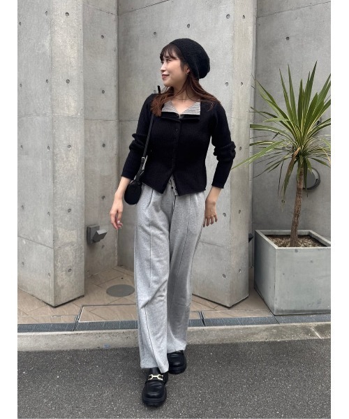 titivate（ティティベイト）の「レイヤード風リブニットトップス（ニット/セーター・レディース・ブラック/ネイビー/ベージュ/ライトイエロー/ライトグレー/ブラウン/グレー・L/M/S）」の19枚目の写真