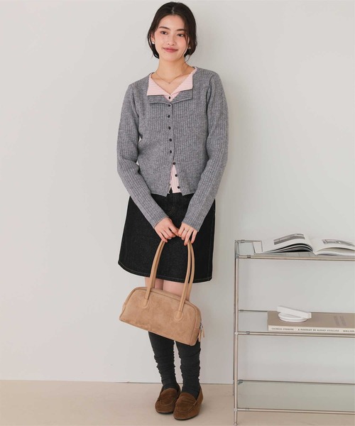 セール】レイヤード風リブニットトップス（ニット/セーター