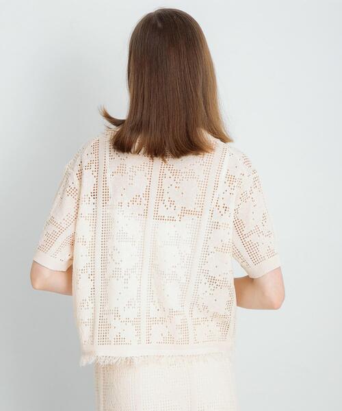 URBAN RESEARCH Sonny Label(アーバンリサーチサニーレーベル)の「フラワーメッシュサマーニットシャツ(シャツ/ブラウス・レディース・ラベンダー/オフホワイト/チャコールグレー・FREE)」の4枚目の写真