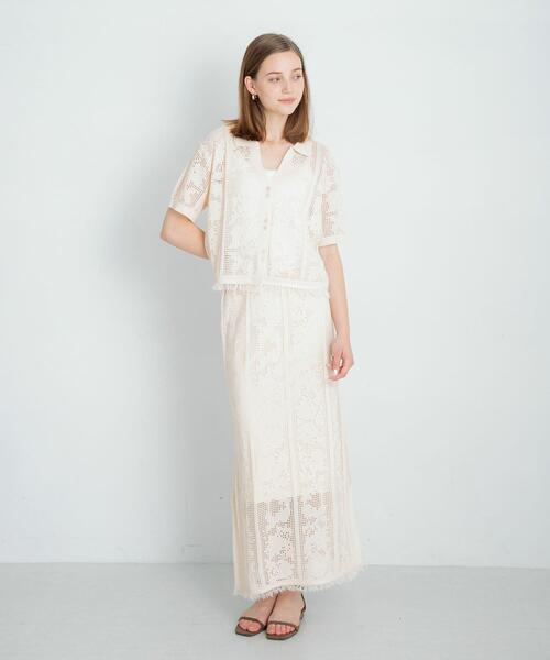 URBAN RESEARCH Sonny Label(アーバンリサーチサニーレーベル)の「フラワーメッシュサマーニットシャツ(シャツ/ブラウス・レディース・ラベンダー/オフホワイト/チャコールグレー・FREE)」の5枚目の写真