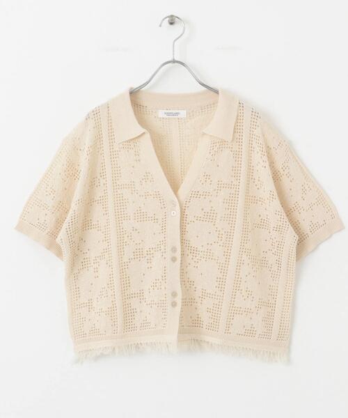 URBAN RESEARCH Sonny Label(アーバンリサーチサニーレーベル)の「フラワーメッシュサマーニットシャツ(シャツ/ブラウス・レディース・ラベンダー/オフホワイト/チャコールグレー・FREE)」の8枚目の写真