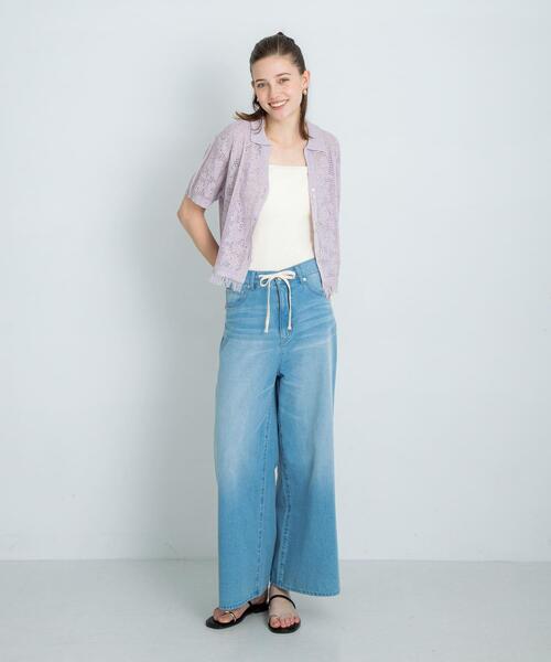 URBAN RESEARCH Sonny Label(アーバンリサーチサニーレーベル)の「フラワーメッシュサマーニットシャツ(シャツ/ブラウス・レディース・ラベンダー/オフホワイト/チャコールグレー・FREE)」の16枚目の写真