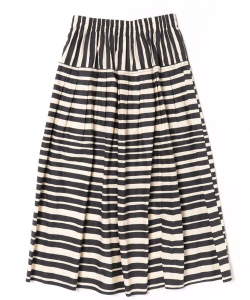 Q（キュー）の「ボーダースカート（スカート・レディース・ブラック系その他・MEDIUM）」の2枚目の写真