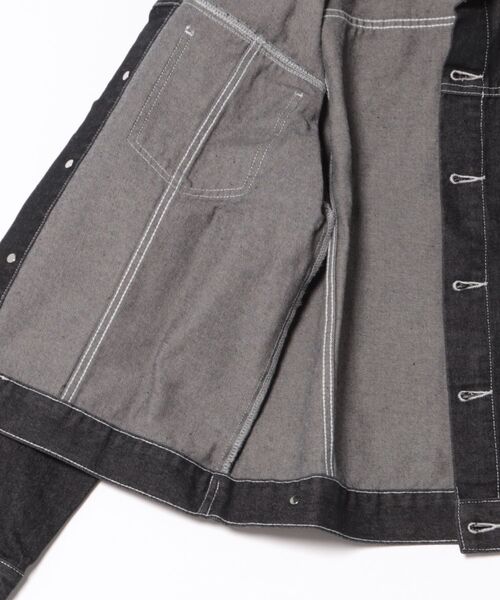 NOWLE(ノウル)の「【NOWLE】ヴィンテージ ウォッシュ デニム ショート ジャケット(デニムジャケット・メンズ・ブラック・X-LARGE/MEDIUM/LARGE)」の2枚目の写真