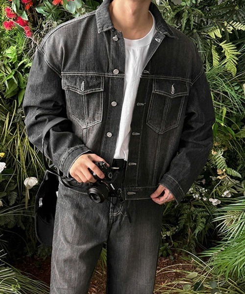 NOWLE(ノウル)の「【NOWLE】ヴィンテージ ウォッシュ デニム ショート ジャケット(デニムジャケット・メンズ・ブラック・X-LARGE/MEDIUM/LARGE)」の21枚目の写真