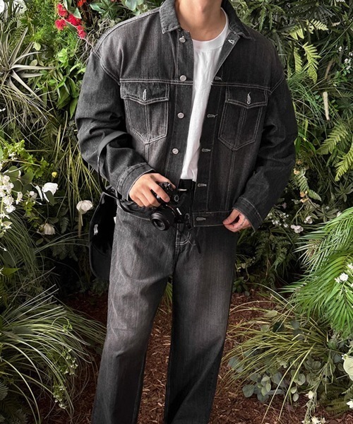 NOWLE(ノウル)の「【NOWLE】ヴィンテージ ウォッシュ デニム ショート ジャケット(デニムジャケット・メンズ・ブラック・X-LARGE/MEDIUM/LARGE)」の11枚目の写真