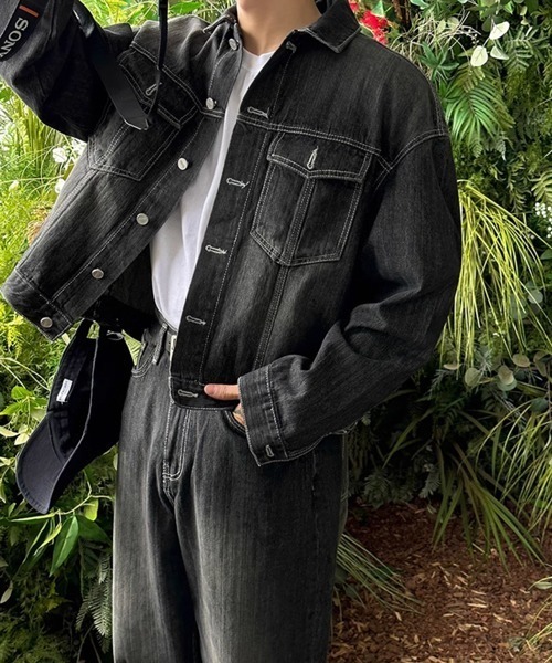 NOWLE(ノウル)の「【NOWLE】ヴィンテージ ウォッシュ デニム ショート ジャケット(デニムジャケット・メンズ・ブラック・X-LARGE/MEDIUM/LARGE)」の13枚目の写真