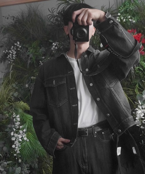 NOWLE(ノウル)の「【NOWLE】ヴィンテージ ウォッシュ デニム ショート ジャケット(デニムジャケット・メンズ・ブラック・X-LARGE/MEDIUM/LARGE)」の3枚目の写真