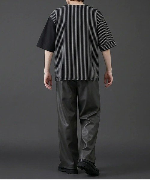 revertical（リバーティカル）の「無地ストライプダブルフェイスTシャツ（Tシャツ/カットソー・メンズ・ブルー/ブラック・SMALL/MEDIUM/LARGE）」の10枚目の写真