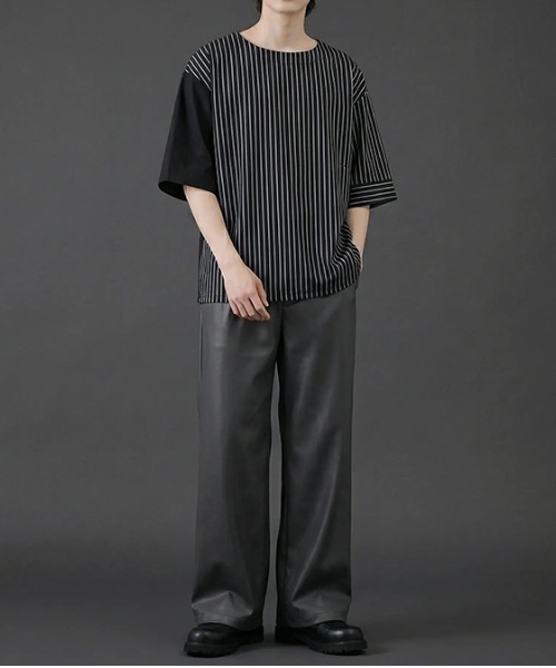 revertical（リバーティカル）の「無地ストライプダブルフェイスTシャツ（Tシャツ/カットソー・メンズ・ブルー/ブラック・SMALL/MEDIUM/LARGE）」の13枚目の写真