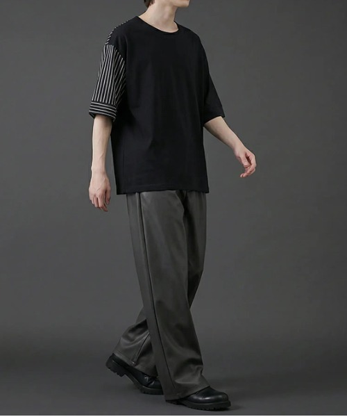 revertical（リバーティカル）の「無地ストライプダブルフェイスTシャツ（Tシャツ/カットソー・メンズ・ブルー/ブラック・SMALL/MEDIUM/LARGE）」の9枚目の写真