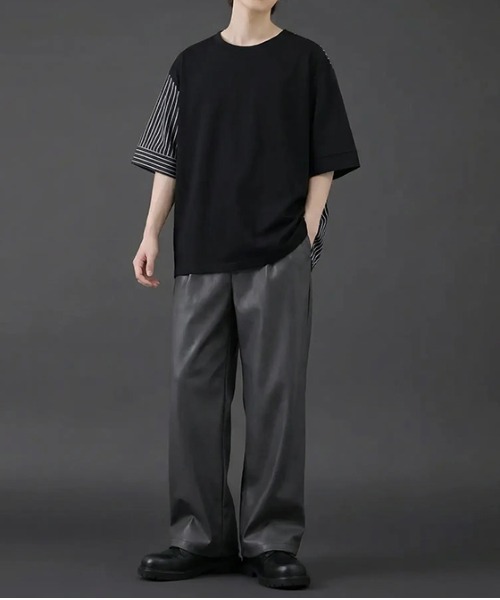 revertical（リバーティカル）の「無地ストライプダブルフェイスTシャツ（Tシャツ/カットソー・メンズ・ブルー/ブラック・SMALL/MEDIUM/LARGE）」の8枚目の写真