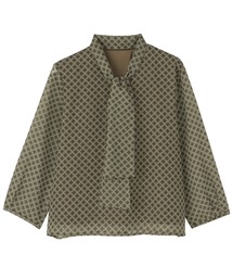 TOKYO SHIRTS | プリントボウタイブラウス 七分袖(シャツ/ブラウス)