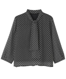 TOKYO SHIRTS | プリントボウタイブラウス 七分袖(シャツ/ブラウス)
