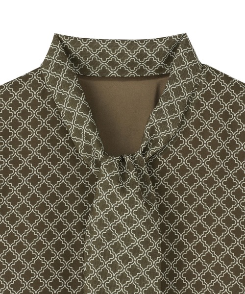TOKYO SHIRTS(トウキョウシャツ)の「プリントボウタイブラウス 七分袖(シャツ/ブラウス・レディース・ブラウン/ブラック・M/L)」の5枚目の写真
