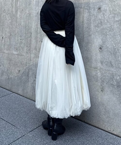 Lui's（ルイス）の「チュールバルーンスカート（スカート・レディース・チャコールグレー/ブラック/アイボリー・FREE）」の11枚目の写真