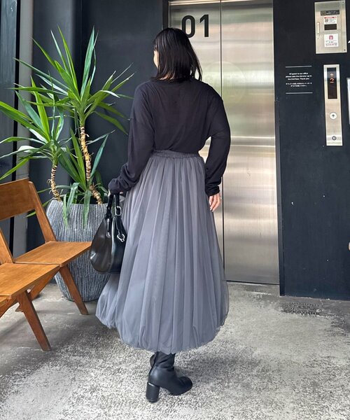 Lui's（ルイス）の「チュールバルーンスカート（スカート・レディース・チャコールグレー/ブラック/アイボリー・FREE）」の15枚目の写真