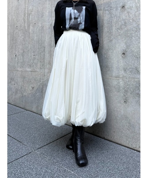 Lui's（ルイス）の「チュールバルーンスカート（スカート・レディース・チャコールグレー/ブラック/アイボリー・FREE）」の2枚目の写真