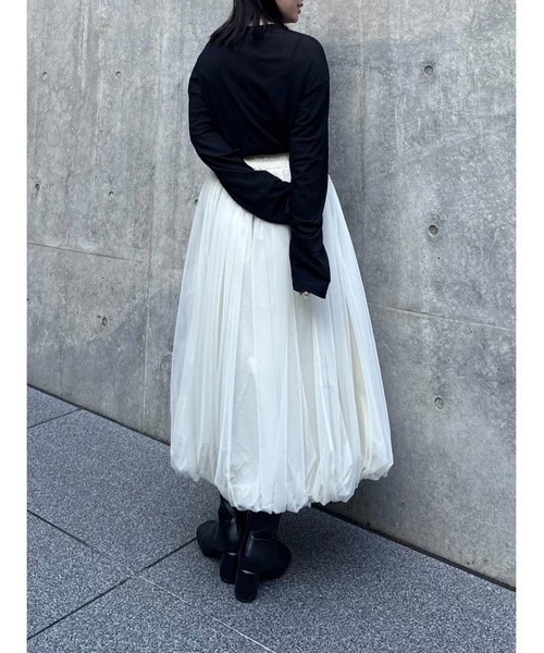 Lui's（ルイス）の「チュールバルーンスカート（スカート・レディース・チャコールグレー/ブラック/アイボリー・FREE）」の4枚目の写真