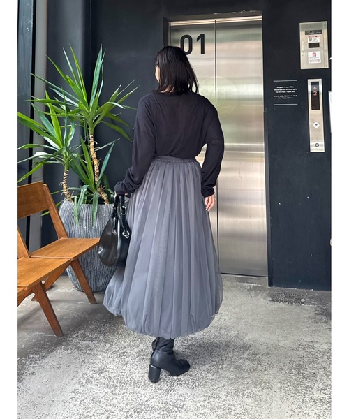 Lui's（ルイス）の「チュールバルーンスカート（スカート・レディース・チャコールグレー/ブラック/アイボリー・FREE）」の8枚目の写真