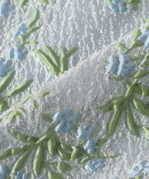 CAROLINA GLASER（カロリナ グレイサー）の「フラワージャカード ミニワンピース（ワンピース・レディース・ブラック/サックスブルー・ONE SIZE）」の7枚目の写真