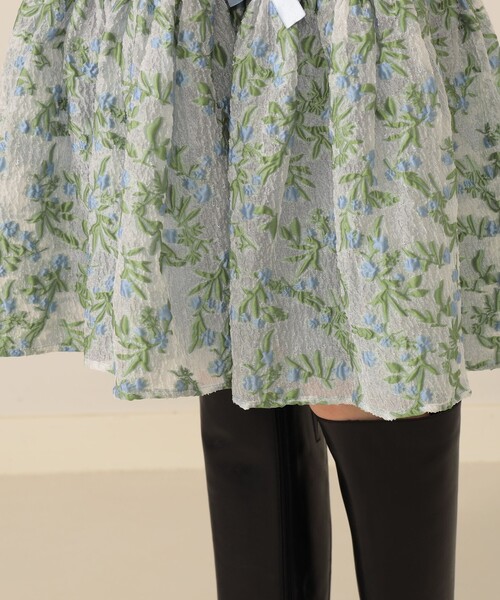 CAROLINA GLASER（カロリナ グレイサー）の「フラワージャカード ミニワンピース（ワンピース・レディース・ブラック/サックスブルー・ONE SIZE）」の3枚目の写真