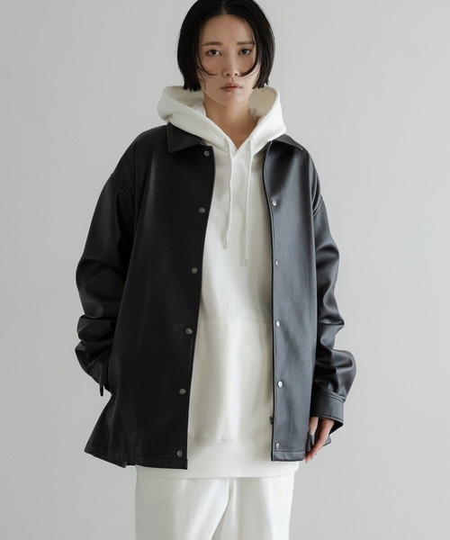 LFM(U)】フェイクレザーコーチジャケット 571329（ライダース