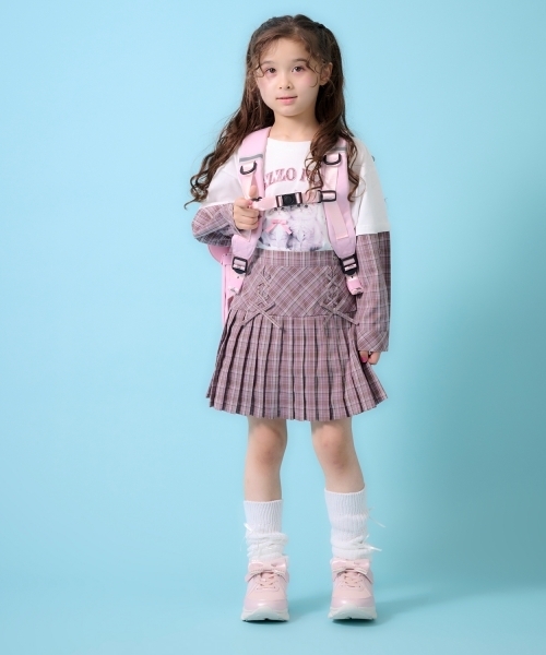 mezzo piano（メゾピアノ）の「約21L　ハートポーチつきロゴリボンリュック（バックパック/リュック・キッズ・ライトピンク/ブラック・F）」の21枚目の写真