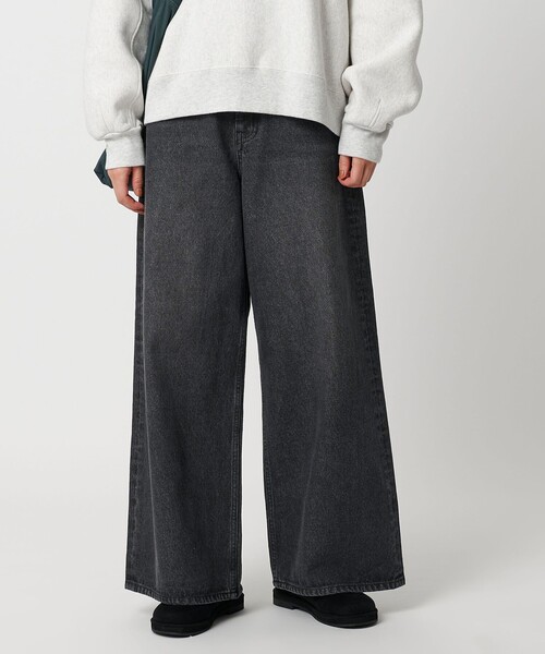 CITEN（シテン）の「＜CITEN＞エッセンシャルバギーデニム（デニムパンツ・レディース・ブラック/ライトブルー・L/S/M）」の3枚目の写真