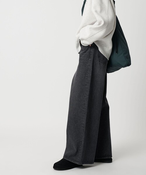 CITEN（シテン）の「＜CITEN＞エッセンシャルバギーデニム（デニムパンツ・レディース・ブラック/ライトブルー・L/S/M）」の4枚目の写真