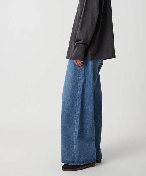 CITEN（シテン）の「＜CITEN＞エッセンシャルバギーデニム（デニムパンツ・レディース・ブラック/ライトブルー・L/S/M）」の5枚目の写真