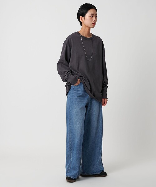 CITEN（シテン）の「＜CITEN＞エッセンシャルバギーデニム（デニムパンツ・レディース・ブラック/ライトブルー・L/S/M）」の6枚目の写真