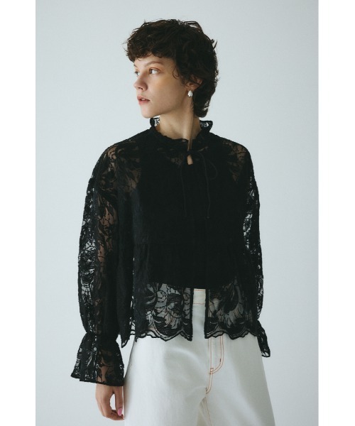 HeRIN.CYE（ヘリンドットサイ）の「Lace blouse　　レースブラウス（シャツ/ブラウス・レディース・ブラック/キャメル/ホワイト・FREE）」の12枚目の写真