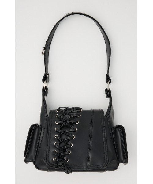 SLY（スライ）の「LACE UP SHOULDER BAG レースアップ ショルダーバッグ（ショルダーバッグ・レディース・ブラウン/ブラック/グレー・FREE）」の4枚目の写真