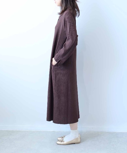 leswel（レスウェル）の「【L～5L 大きいサイズ】楊柳シャツカラーワンピース（ワンピース・レディース・ブラウン/ブラック・L/LL/3L/4L/5L）」の14枚目の写真