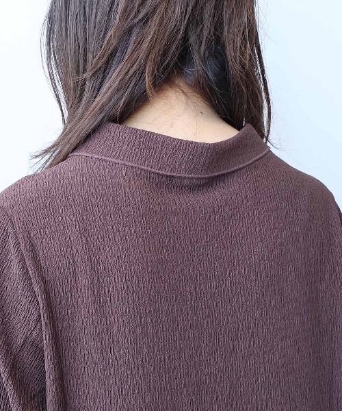 leswel（レスウェル）の「【L～5L 大きいサイズ】楊柳シャツカラーワンピース（ワンピース・レディース・ブラウン/ブラック・L/LL/3L/4L/5L）」の17枚目の写真