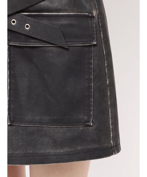 EMODA（エモダ）の「アウトポケットフェイクレザーワンピース（ワンピース・レディース・ブラウン/ブラック・FREE）」の10枚目の写真