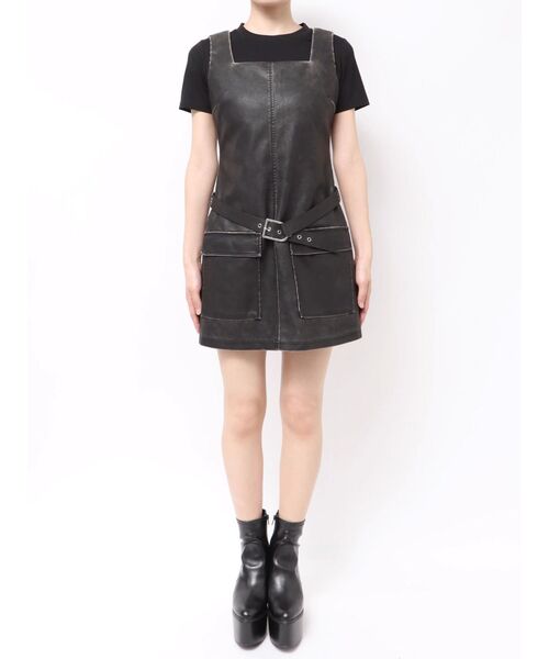 EMODA（エモダ）の「アウトポケットフェイクレザーワンピース（ワンピース・レディース・ブラウン/ブラック・FREE）」の12枚目の写真