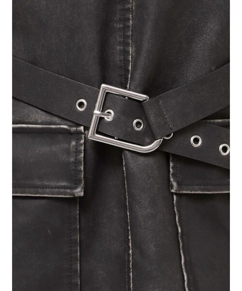 EMODA（エモダ）の「アウトポケットフェイクレザーワンピース（ワンピース・レディース・ブラウン/ブラック・FREE）」の14枚目の写真