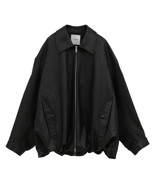 CLANE/クラネ】FAKE LEATHER BALLOON JACKET/フェイクレザーバルーン