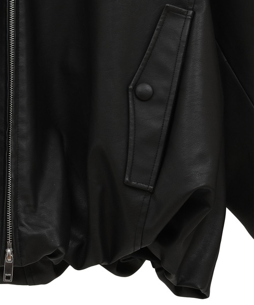 CLANE/クラネ】FAKE LEATHER BALLOON JACKET/フェイクレザーバルーン