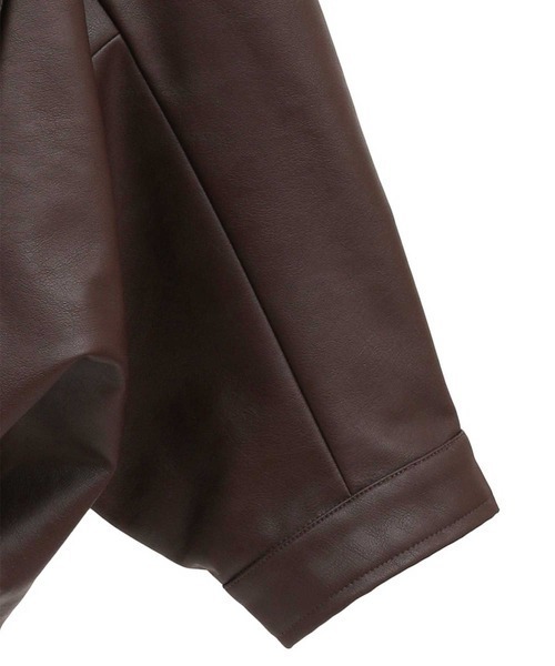 CLANE（クラネ）の「【CLANE/クラネ】FAKE LEATHER BALLOON JACKET/フェイクレザーバルーンジャケット（ブルゾン・レディース・ブラック/ブラウン・1）」の15枚目の写真