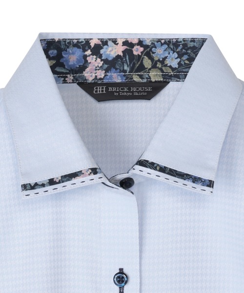 TOKYO SHIRTS（トウキョウシャツ）の「形態安定ノーアイロン ワイド 長袖ビジネスワイシャツ（ビジネスシャツ・レディース・サックスブルー・S/M/XS）」の3枚目の写真