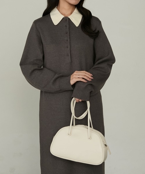 Cherir Mignon(シェリルミニョン)の「【Cherir Mignon】配色ポロニットワンピース(ワンピース・レディース・ブラック/チャコールグレー/ネイビー・FREE)」の17枚目の写真