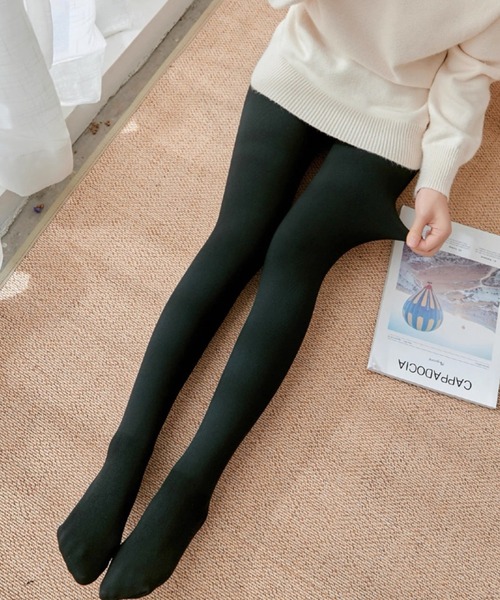 ampm（エーエムピーエム）の「美脚見えあったか微圧タイツ／厚手リブニットレギンス風ストッキング（レギンス/スパッツ・レディース・グレー/ブラック/ライトグレー・FREE）」の19枚目の写真