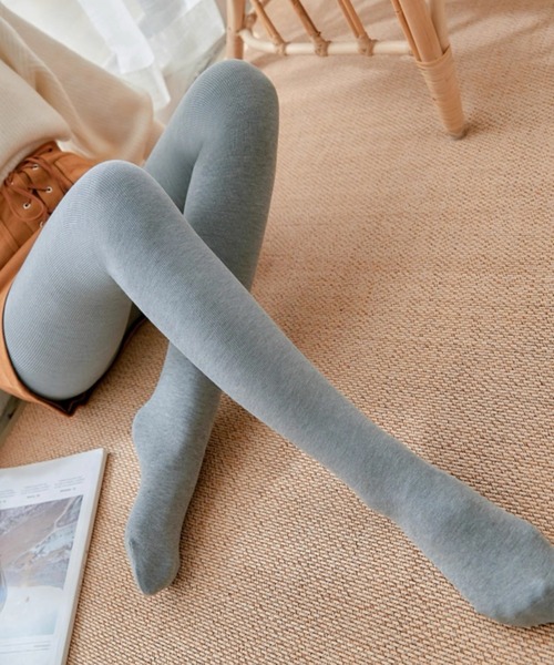 ampm（エーエムピーエム）の「美脚見えあったか微圧タイツ／厚手リブニットレギンス風ストッキング（レギンス/スパッツ・レディース・グレー/ブラック/ライトグレー・FREE）」の21枚目の写真