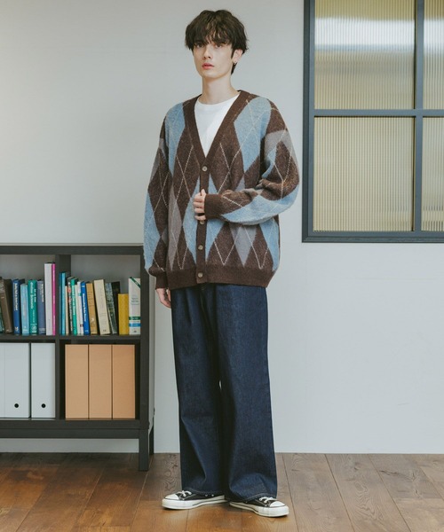 RAGEBLUE（レイジブルー）の「Mohair Blend Shaggy Knit Cardigan / 総柄モヘヤニットカーディガン（カーディガン/ボレロ・メンズ・ホワイト系その他/ブラック系その他/ブラウン系その他/ブルー系その他・SMALL/MEDIUM/LARGE）」の15枚目の写真