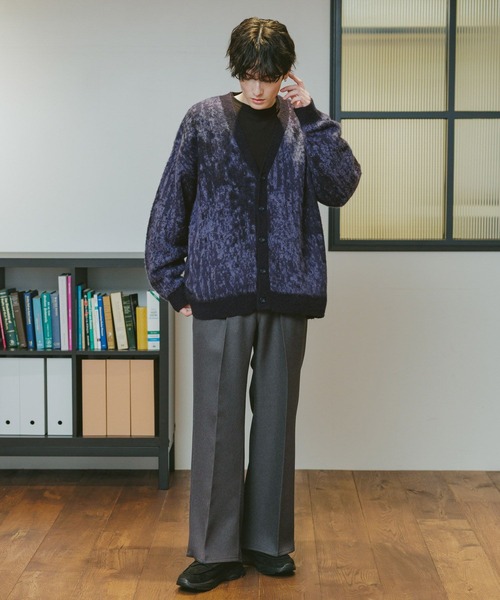 RAGEBLUE（レイジブルー）の「Mohair Blend Shaggy Knit Cardigan / 総柄モヘヤニットカーディガン（カーディガン/ボレロ・メンズ・ホワイト系その他/ブラック系その他/ブラウン系その他/ブルー系その他・SMALL/MEDIUM/LARGE）」の9枚目の写真