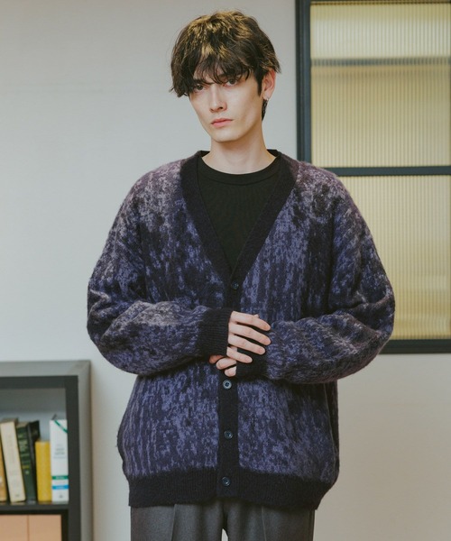 RAGEBLUE（レイジブルー）の「Mohair Blend Shaggy Knit Cardigan / 総柄モヘヤニットカーディガン（カーディガン/ボレロ・メンズ・ホワイト系その他/ブラック系その他/ブラウン系その他/ブルー系その他・SMALL/MEDIUM/LARGE）」の7枚目の写真