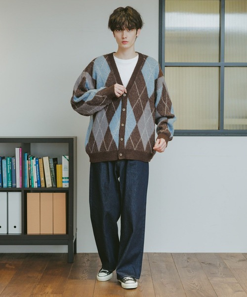 RAGEBLUE（レイジブルー）の「Mohair Blend Shaggy Knit Cardigan / 総柄モヘヤニットカーディガン（カーディガン/ボレロ・メンズ・ホワイト系その他/ブラック系その他/ブラウン系その他/ブルー系その他・SMALL/MEDIUM/LARGE）」の14枚目の写真